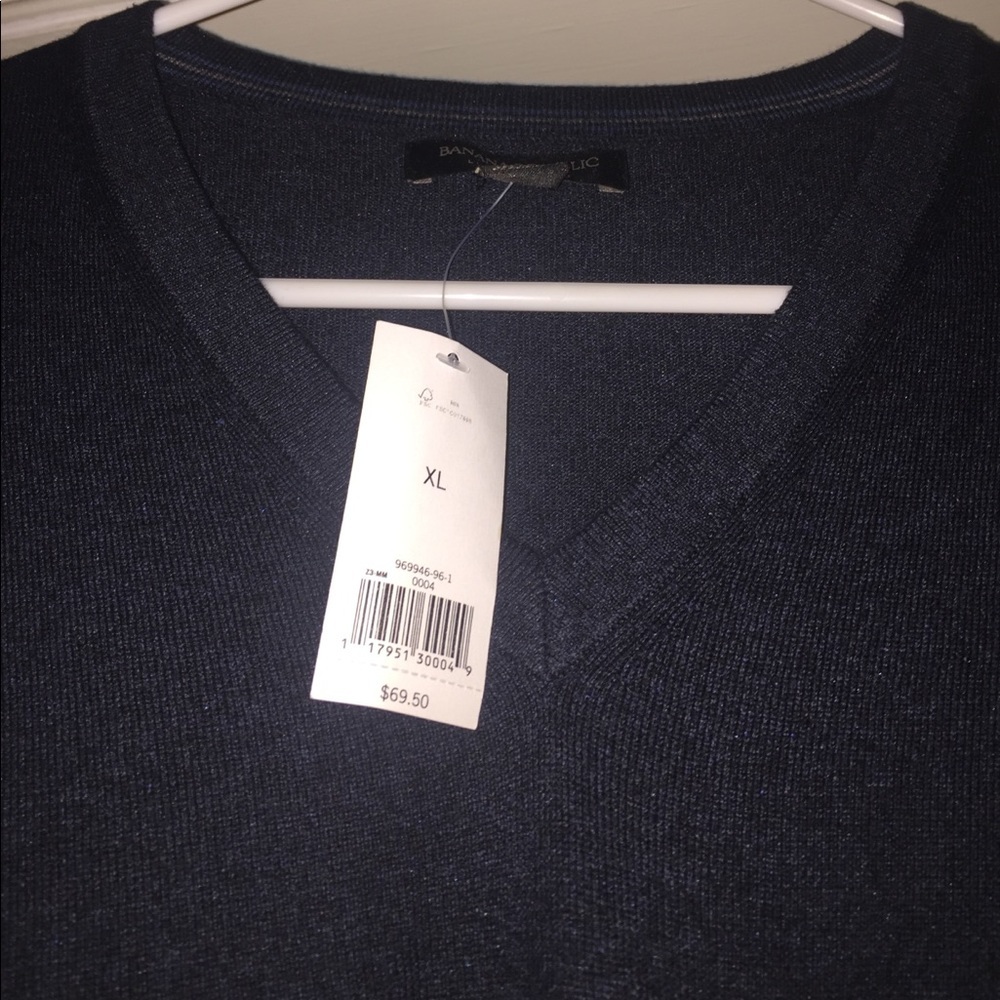 Banana republic NWT Men's Silk Cotton Cashmere Vee - Picture 4 of 5